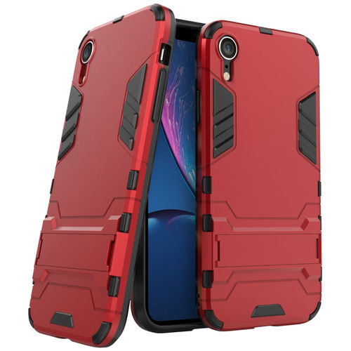 Slim Armour Tough Shockproof Case & Stand for Apple iPhone XR - Red